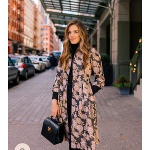 Gal Meets Glam Button Front Floral Midi Dress/Coat